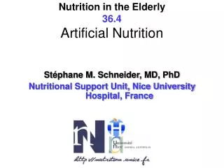 Nutrition in the Elderly 36.4 Artificial Nutrition