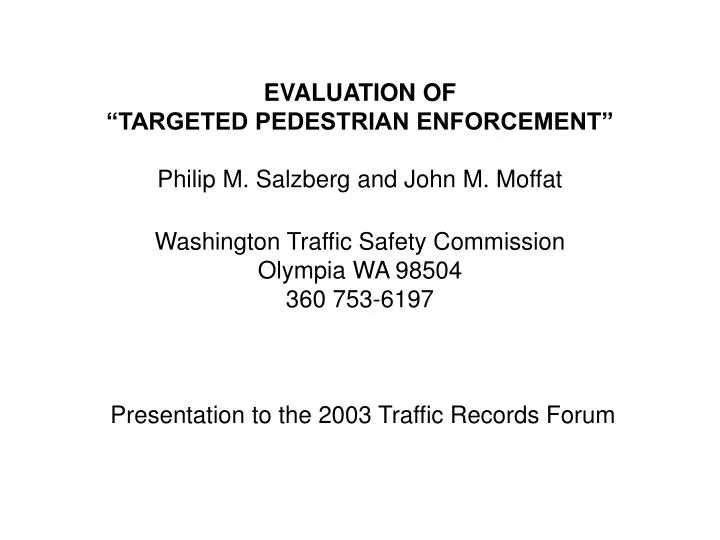 presentation to the 2003 traffic records forum