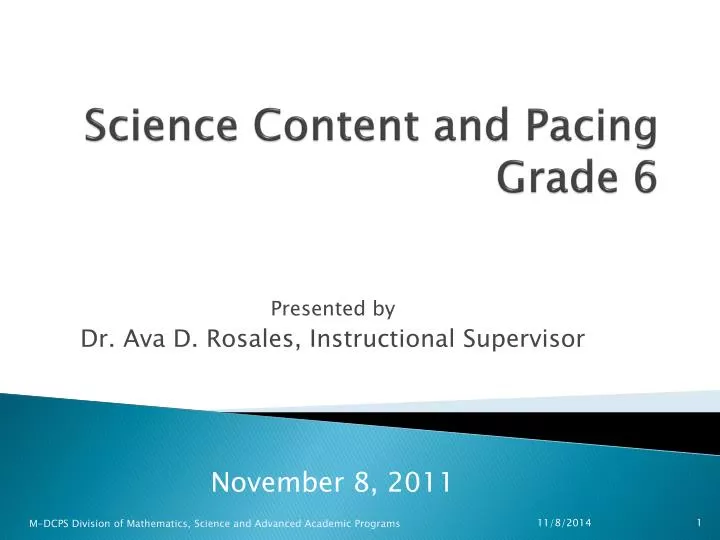 science content and pacing grade 6