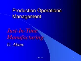 Production Operations Management