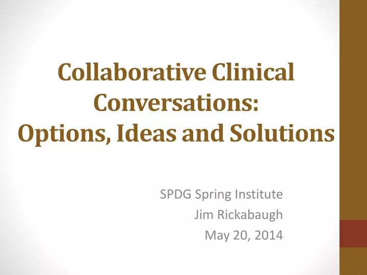 collaborative clinical conversations options ideas and solutions