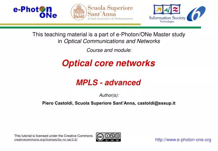 optical core networks mpls advanced
