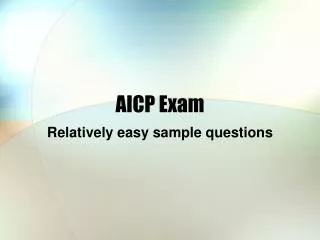 AICP Exam