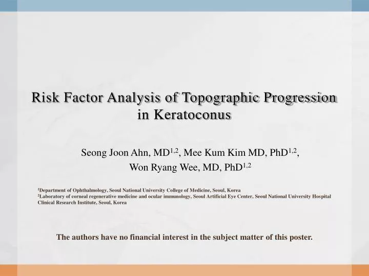 risk factor analysis of topographic progression in keratoconus