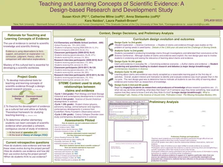 teaching and learning concepts of scientific evidence a design based research and development study