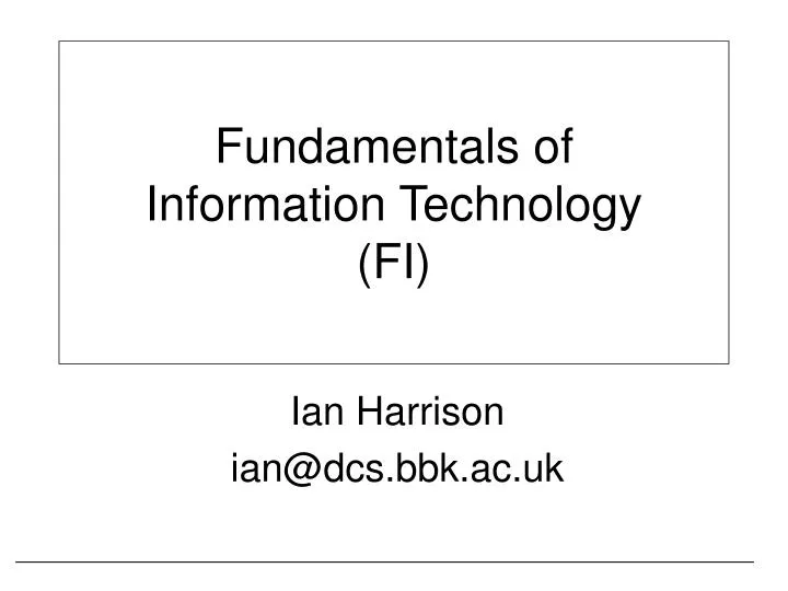 fundamentals of information technology fi