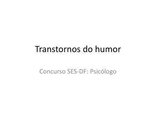 transtornos do humor