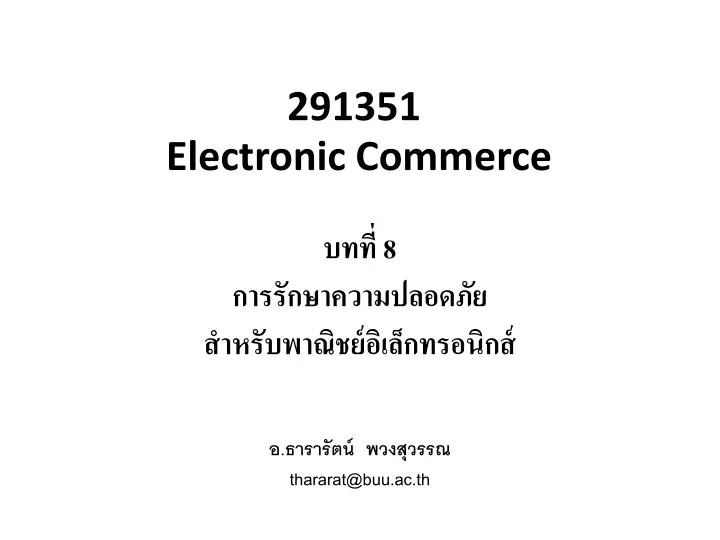 291351 electronic commerce