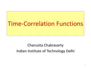 Time-Correlation Functions