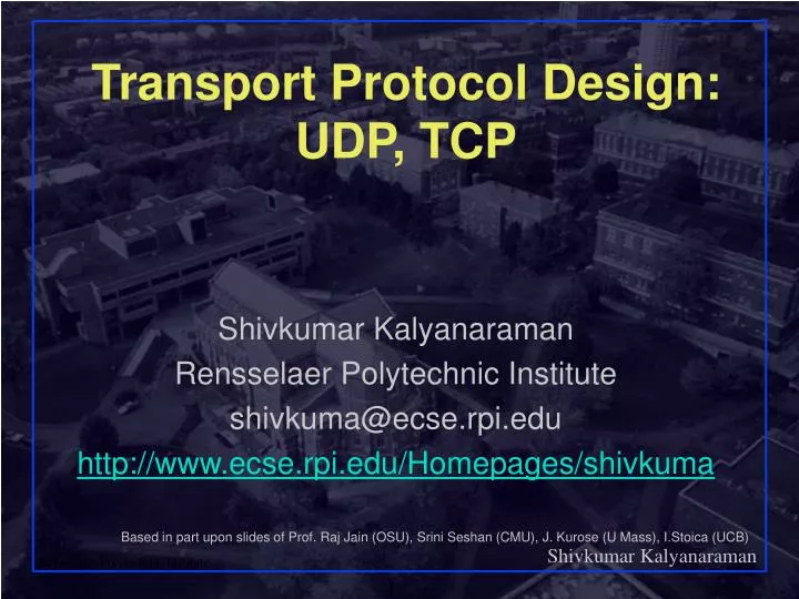 transport protocol design udp tcp