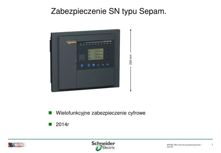 zabezpieczenie sn typu sepam