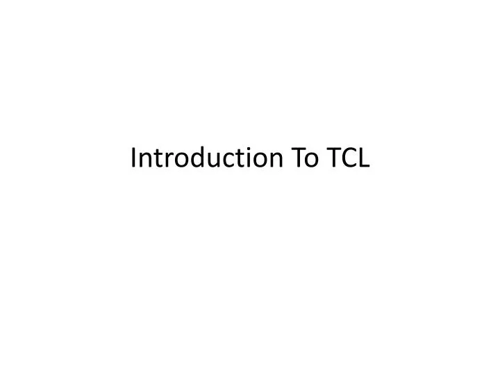 introduction to tcl