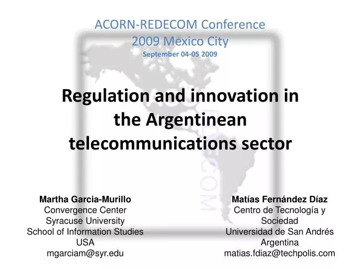 acorn redecom conference 2009 mexico city september 04 05 2009