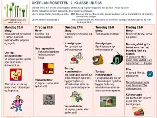 ukeplan rosetten 2 klasse uke 35