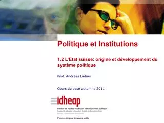 prof andreas ladner cours de base automne 2011