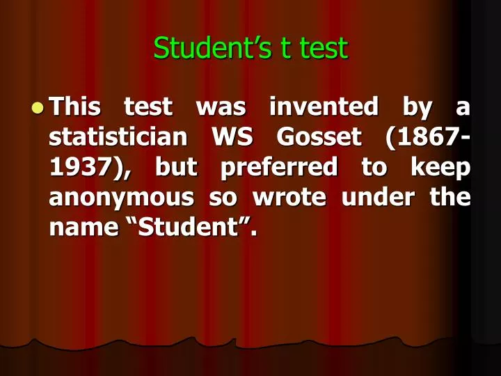 student s t test