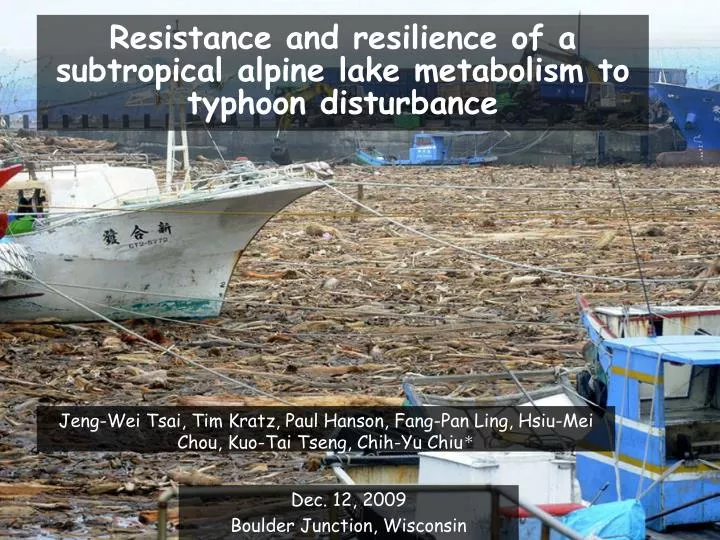 resistance and resilience of a subtropical alpine lake metabolism to typhoon disturbance