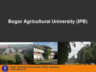 Bogor Agricultural University (IPB), Indonesia ipb.ac.id