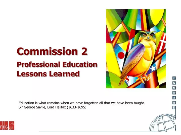 commission 2 professional education lessons learned