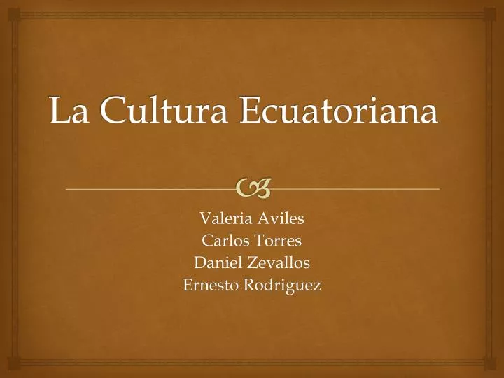 la cultura ecuatoriana