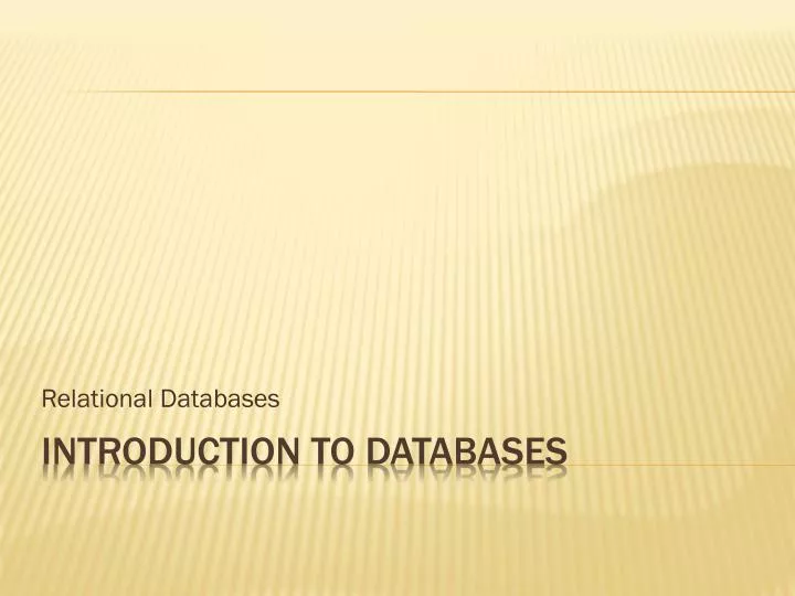 relational databases