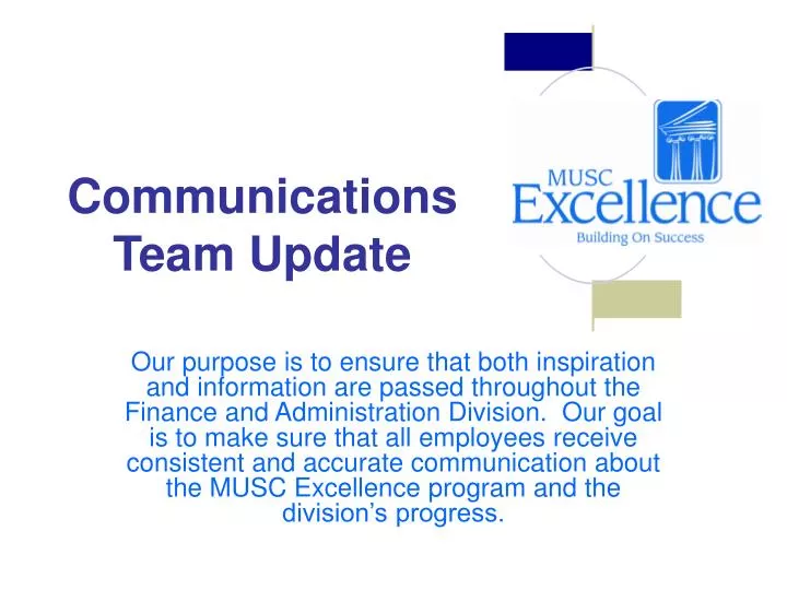 communications team update