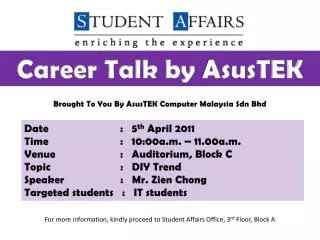 Career Talk by AsusTEK