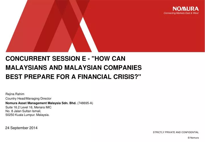 concurrent session e how can malaysians and malaysian companies best prepare for a financial crisis