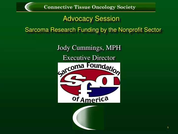 advocacy session sarcoma research funding by the nonprofit sector