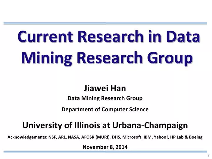 current research in data mining research group