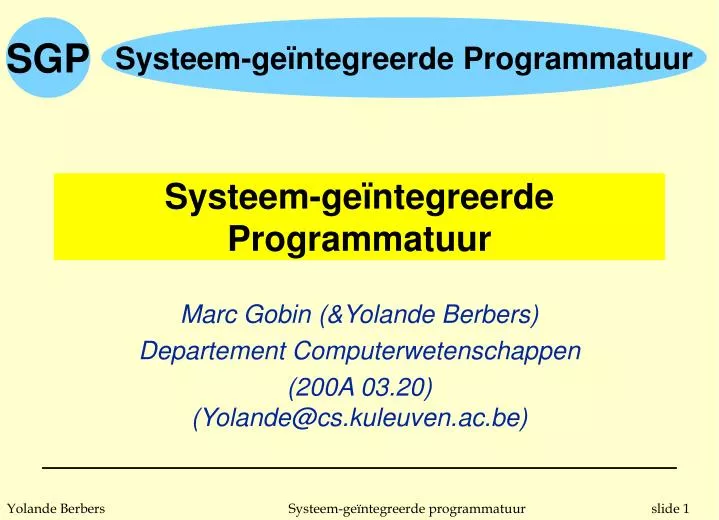 systeem ge ntegreerde programmatuur