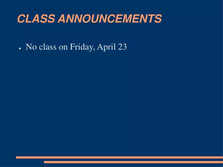 class announcements