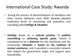 International Case Study: Rwanda