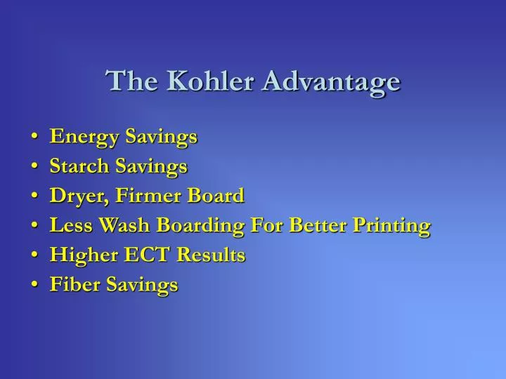 the kohler advantage