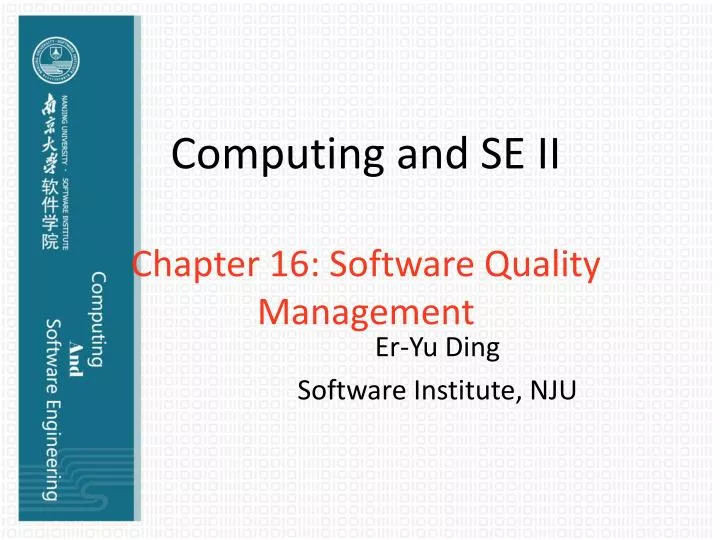 computing and se ii chapter 16 software quality management