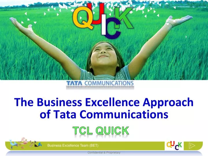 the business excellence approach of tata communications