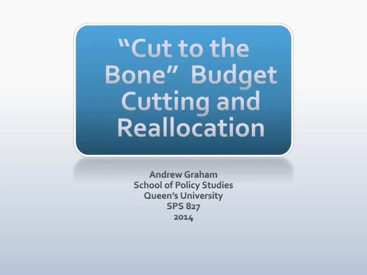 cut to the bone budget cutting and reallocation