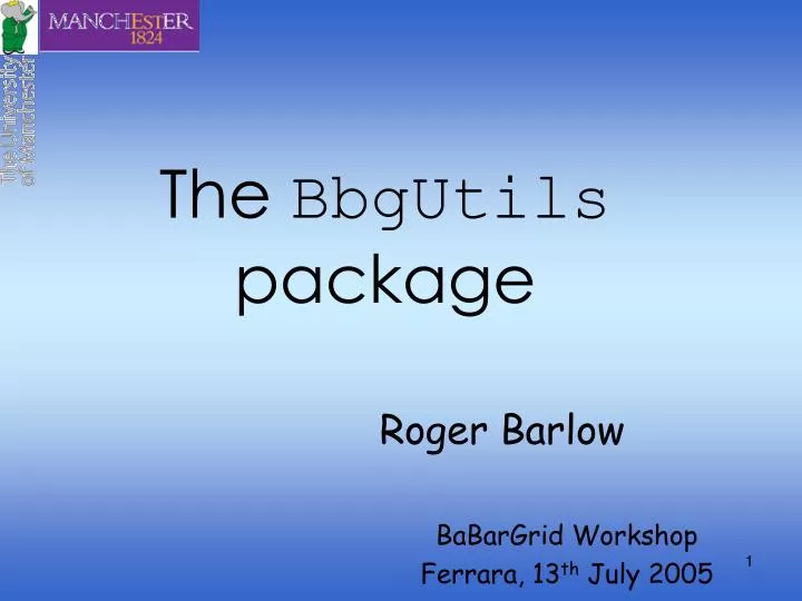 the bbgutils package