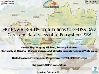FP7 ENVIROGRIDS contributions to GEOSS Data Core, and data relevant to Ecosystems SBA