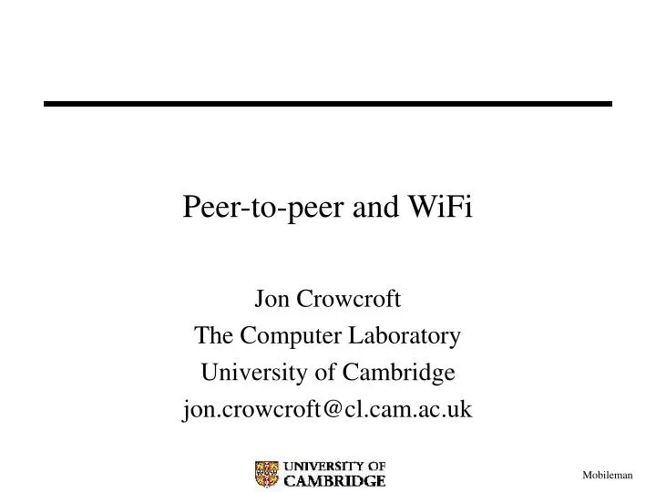 peer to peer and wifi
