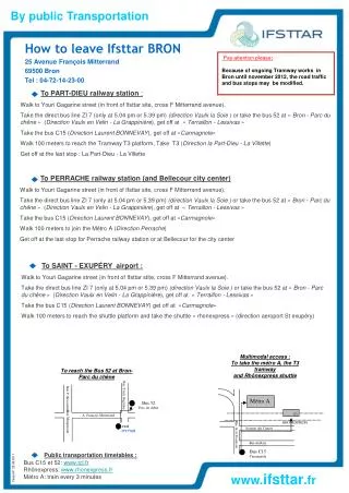 How to leave Ifsttar BRON