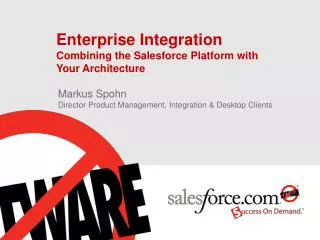 Enterprise Integration Combining the Salesforce Platform with Your Architecture