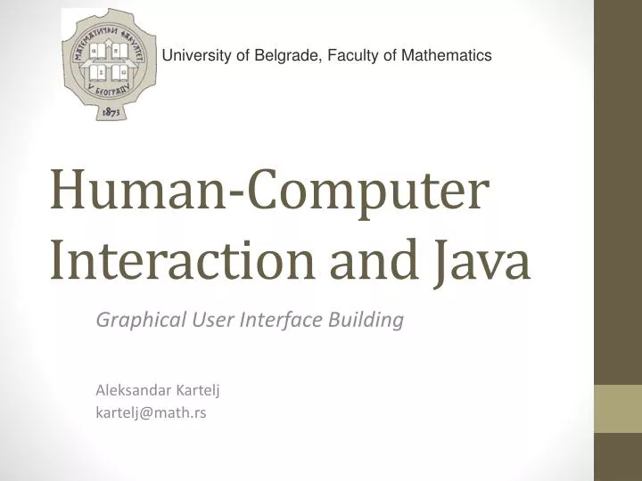 human computer interaction and java
