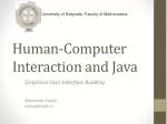 Java Graphical User Interface Building: HCI Approach - slide 1