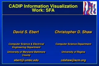 CADIP Information Visualization Work: SFA