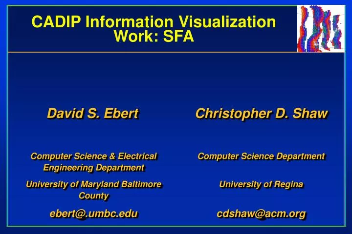 cadip information visualization work sfa