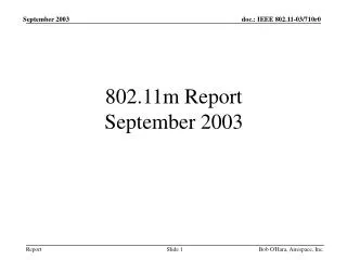 802.11m Report September 2003