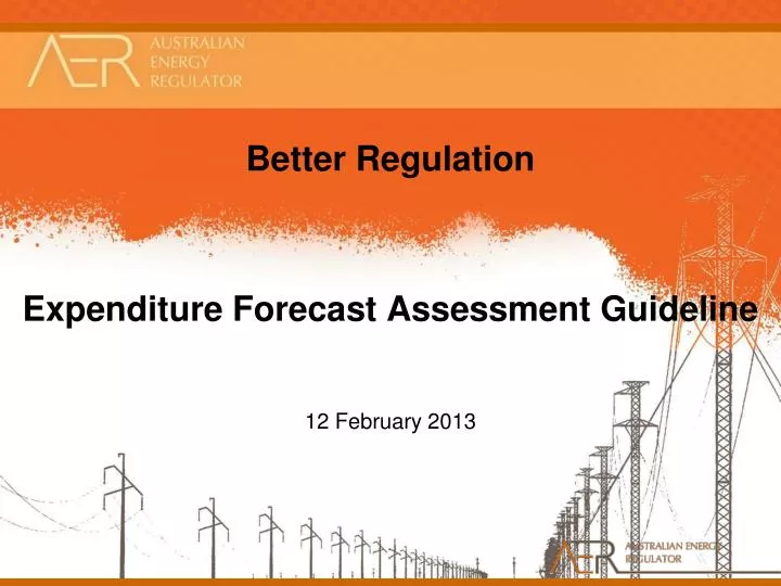 better regulation expenditure forecast assessment guideline
