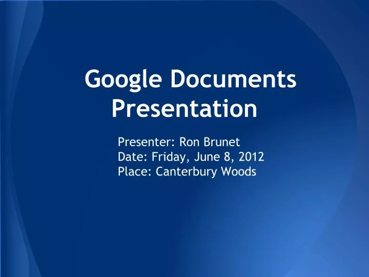 google documents presentation