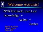 NYS Textbook Loan Law: Knowledge and Action for Justice - slide 1